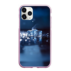 Чехол iPhone 11 Pro матовый Кубики льда с дымком, цвет: 3D-розовый