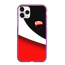 Чехол iPhone 11 Pro матовый Ducati - красно-черный, цвет: 3D-фиолетовый