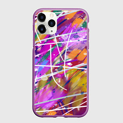 Чехол iPhone 11 Pro матовый Волна цвета, цвет: 3D-фиолетовый