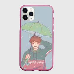 Чехол iPhone 11 Pro матовый Рокки арт, цвет: 3D-малиновый