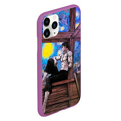 Чехол iPhone 11 Pro матовый Берсерк и небо Ван Гога, цвет: 3D-фиолетовый — фото 2