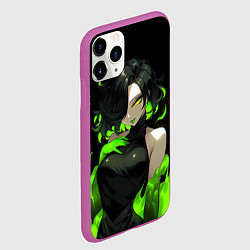 Чехол iPhone 11 Pro матовый Токсичная девушка - зеленый, цвет: 3D-фиолетовый — фото 2
