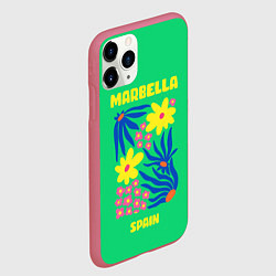 Чехол iPhone 11 Pro матовый Марбелья - Испания, цвет: 3D-малиновый — фото 2