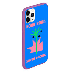 Чехол iPhone 11 Pro матовый Бора-Бора - Тихий океан, цвет: 3D-фиолетовый — фото 2