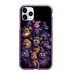 Чехол iPhone 11 Pro матовый Five Nights at Freddys art, цвет: 3D-фиолетовый