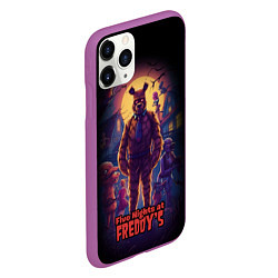 Чехол iPhone 11 Pro матовый Five Nights at Freddys horror, цвет: 3D-фиолетовый — фото 2