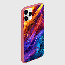 Чехол iPhone 11 Pro матовый Яркие крылья, цвет: 3D-малиновый — фото 2