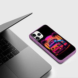 Чехол iPhone 11 Pro матовый Синтвейв Бургер Ван, цвет: 3D-фиолетовый — фото 2