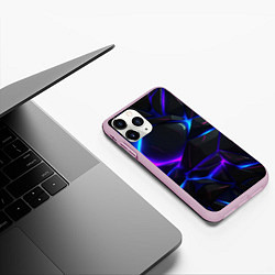 Чехол iPhone 11 Pro матовый Крупные неоновые объекты, цвет: 3D-розовый — фото 2