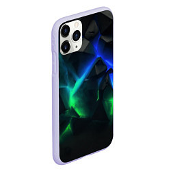 Чехол iPhone 11 Pro матовый Разлом синих и зеленых плит, цвет: 3D-светло-сиреневый — фото 2