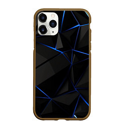 Чехол iPhone 11 Pro матовый Black blue style, цвет: 3D-коричневый
