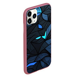 Чехол iPhone 11 Pro матовый Темные объемные элементы, цвет: 3D-малиновый — фото 2