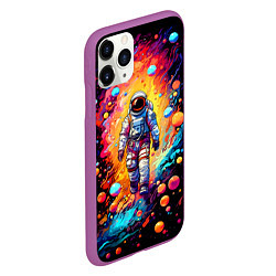 Чехол iPhone 11 Pro матовый Астронавт на прогулке, цвет: 3D-фиолетовый — фото 2