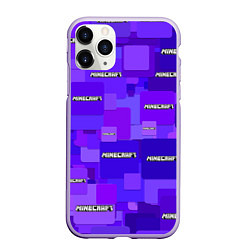 Чехол iPhone 11 Pro матовый Minecraft pattern logo, цвет: 3D-светло-сиреневый