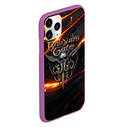 Чехол iPhone 11 Pro матовый Baldurs Gate 3 logo gold, цвет: 3D-фиолетовый — фото 2