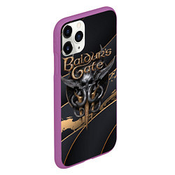 Чехол iPhone 11 Pro матовый Baldurs Gate 3 logo dark logo, цвет: 3D-фиолетовый — фото 2