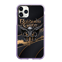 Чехол iPhone 11 Pro матовый Baldurs Gate 3 logo dark logo, цвет: 3D-светло-сиреневый