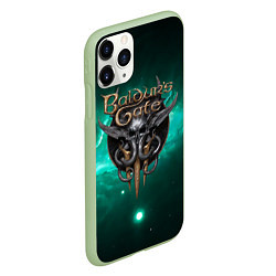 Чехол iPhone 11 Pro матовый Baldurs Gate 3 logo green, цвет: 3D-салатовый — фото 2