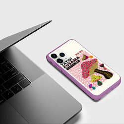 Чехол iPhone 11 Pro матовый Новые Грибы - Яёй Кусама, цвет: 3D-фиолетовый — фото 2