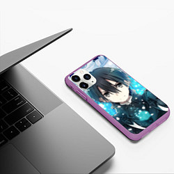 Чехол iPhone 11 Pro матовый Sword Art Online Кадзуто Киригая, цвет: 3D-фиолетовый — фото 2