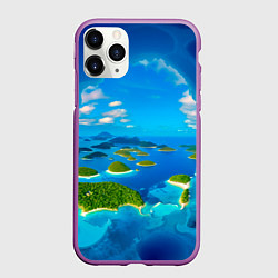 Чехол iPhone 11 Pro матовый Другой волшебный мир за ледяной стеной, цвет: 3D-фиолетовый