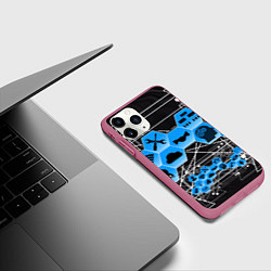 Чехол iPhone 11 Pro матовый Виртуальный мир, цвет: 3D-малиновый — фото 2