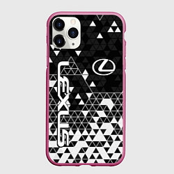 Чехол iPhone 11 Pro матовый Лексус - распад, цвет: 3D-малиновый