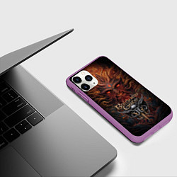 Чехол iPhone 11 Pro матовый Baldurs Gate 3 logo demon, цвет: 3D-фиолетовый — фото 2