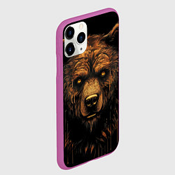 Чехол iPhone 11 Pro матовый Медведь иллюстрация, цвет: 3D-фиолетовый — фото 2
