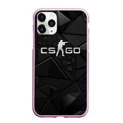 Чехол iPhone 11 Pro матовый CSGO silver black, цвет: 3D-розовый