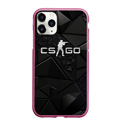 Чехол iPhone 11 Pro матовый CSGO silver black, цвет: 3D-малиновый