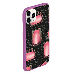 Чехол iPhone 11 Pro матовый Прямоугольник линии и стрелки, цвет: 3D-фиолетовый — фото 2