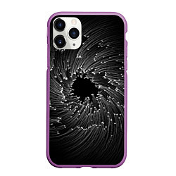 Чехол iPhone 11 Pro матовый Абстракция черная дыра, цвет: 3D-фиолетовый