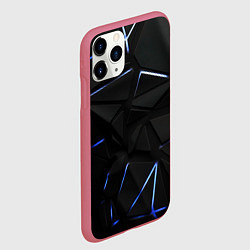 Чехол iPhone 11 Pro матовый Black texture neon line, цвет: 3D-малиновый — фото 2