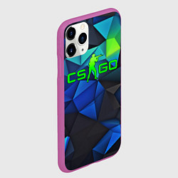 Чехол iPhone 11 Pro матовый CSGO blue abstract, цвет: 3D-фиолетовый — фото 2