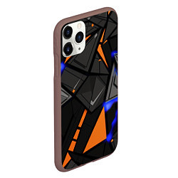 Чехол iPhone 11 Pro матовый Orange black style, цвет: 3D-коричневый — фото 2