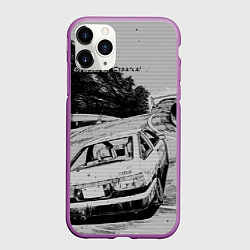 Чехол iPhone 11 Pro матовый Тойота ae 86 - Инициал ди, цвет: 3D-фиолетовый