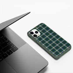 Чехол iPhone 11 Pro матовый Клетка зеленая, цвет: 3D-темно-зеленый — фото 2