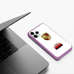 Чехол iPhone 11 Pro матовый Porsche car, цвет: 3D-фиолетовый — фото 2