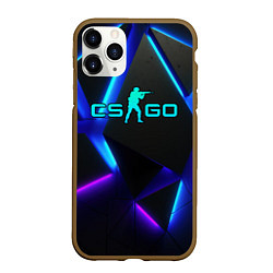 Чехол iPhone 11 Pro матовый CSGO neon geometry, цвет: 3D-коричневый