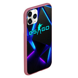 Чехол iPhone 11 Pro матовый CSGO neon geometry, цвет: 3D-малиновый — фото 2