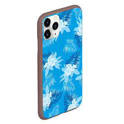 Чехол iPhone 11 Pro матовый Синие цветы - Vice city - new ver, цвет: 3D-коричневый — фото 2