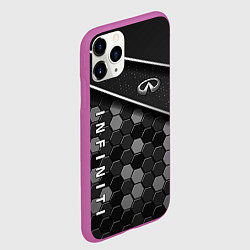 Чехол iPhone 11 Pro матовый Infiniti - черный металл, цвет: 3D-фиолетовый — фото 2