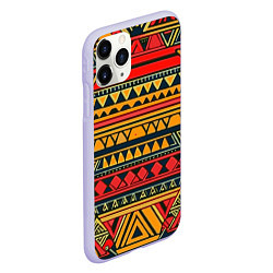 Чехол iPhone 11 Pro матовый Этнический африканский узор, цвет: 3D-светло-сиреневый — фото 2