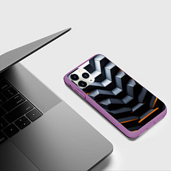 Чехол iPhone 11 Pro матовый Объемная конструкция, цвет: 3D-фиолетовый — фото 2