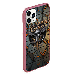 Чехол iPhone 11 Pro матовый Baldurs Gate 3 dark logo, цвет: 3D-малиновый — фото 2