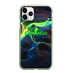 Чехол iPhone 11 Pro матовый CSGO green neon, цвет: 3D-салатовый