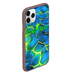 Чехол iPhone 11 Pro матовый CSGO green blue neon, цвет: 3D-коричневый — фото 2