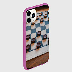 Чехол iPhone 11 Pro матовый Шашки, цвет: 3D-фиолетовый — фото 2