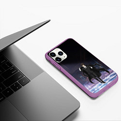 Чехол iPhone 11 Pro матовый Дазай - великий из бродячих псов, цвет: 3D-фиолетовый — фото 2